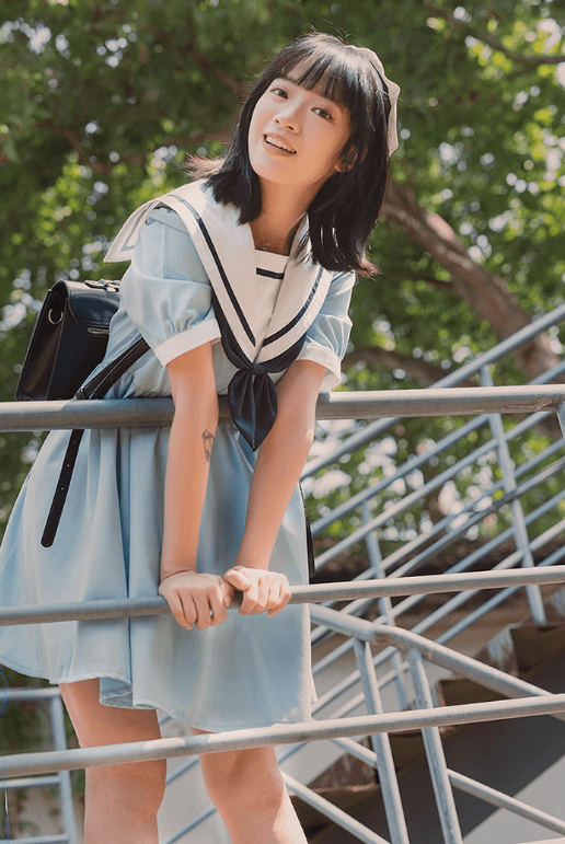 セーラー服 清楚な青空セーラーワンピース