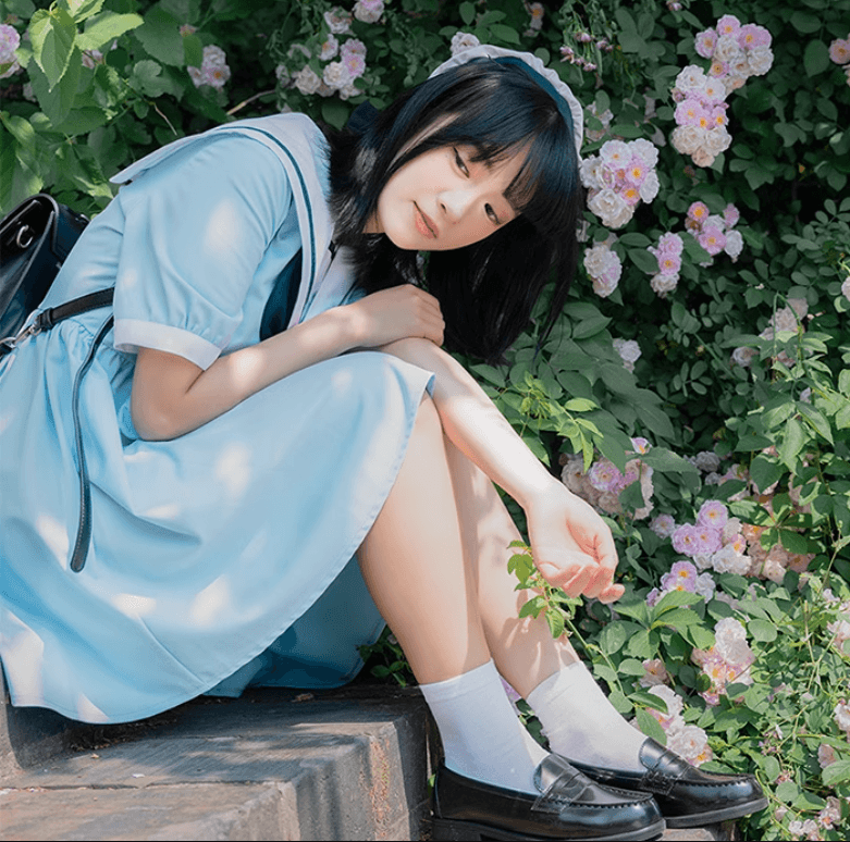 セーラー服 清楚な青空セーラーワンピース