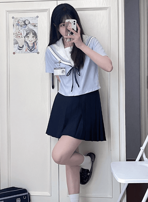 セーラー服 清楚ガーリー ブルーライン制服