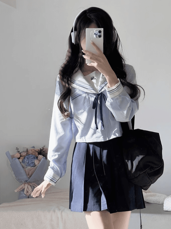 セーラー服 清楚ガーリー ブルーライン制服