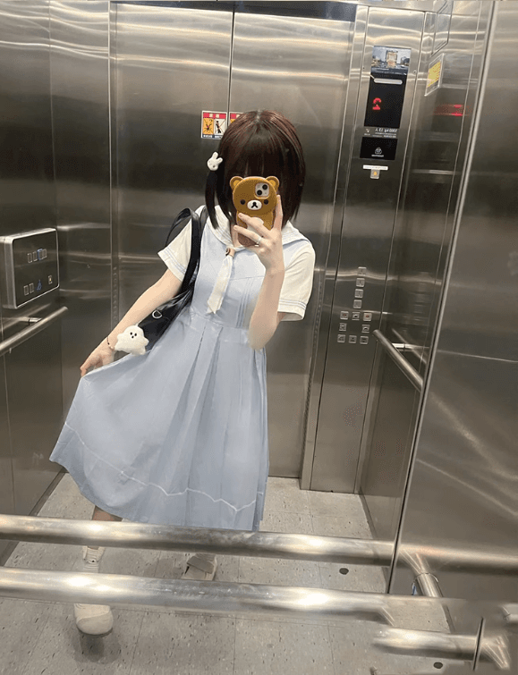 セーラー服 ふんわり白セーラー半袖ワンピース