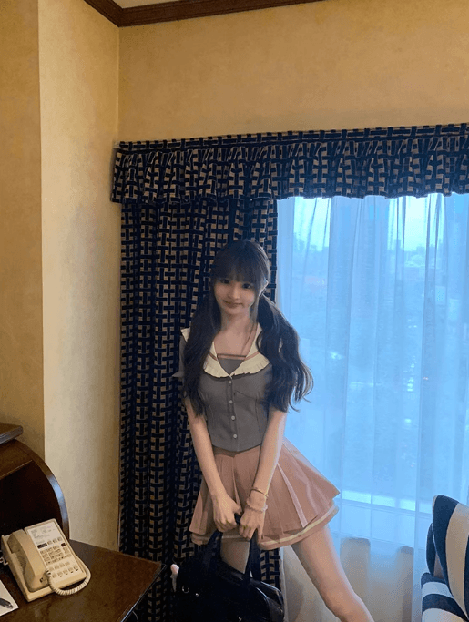 セーラー服 甘めグレーセーラーカラー 半袖トップス