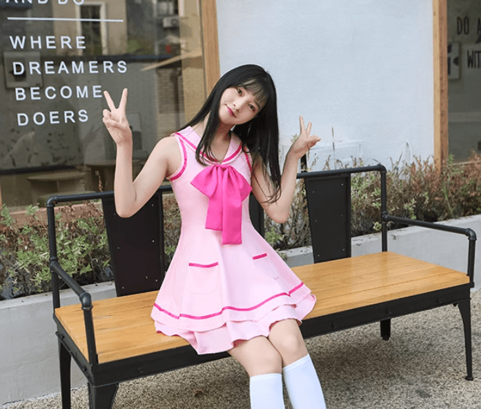 セーラー服 清楚可愛いセーラー襟ワンピース