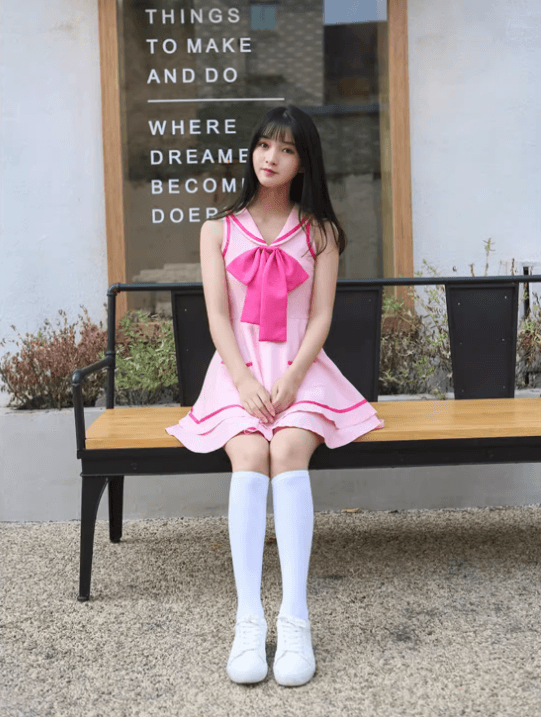 セーラー服 清楚可愛いセーラー襟ワンピース