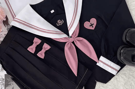 セーラー服 ゴシック風 ピンクアクセント制服セット