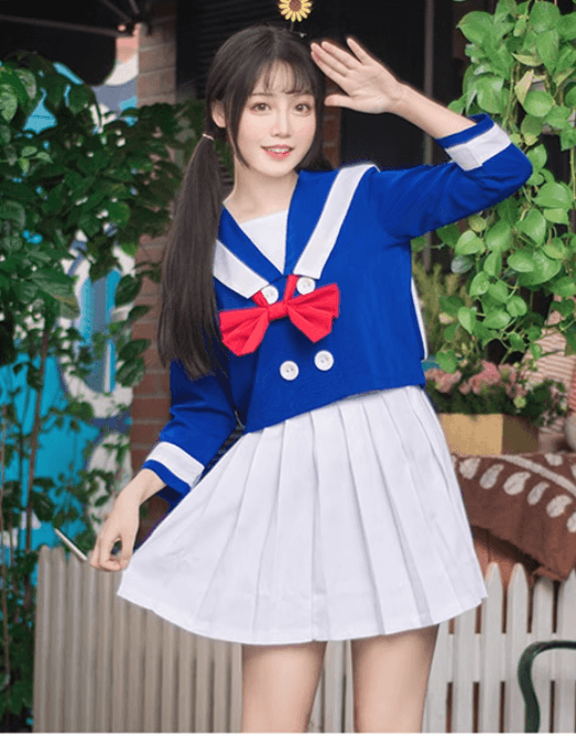 セーラー服 可愛い青セーラーカーディガン