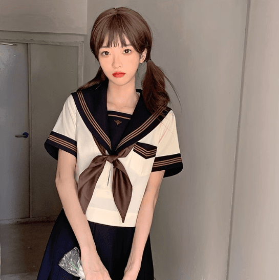 セーラー服 クラシック学生風 ブラウン