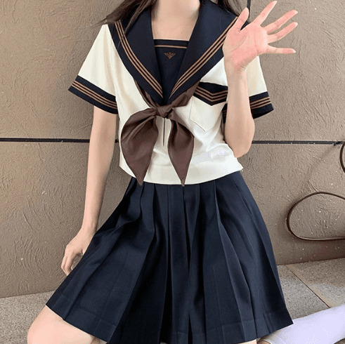 セーラー服 クラシック学生風 ブラウン