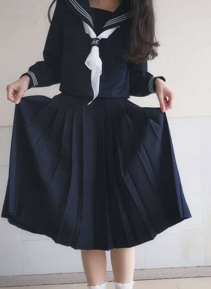 セーラー服 クラシック長袖 ネイビー