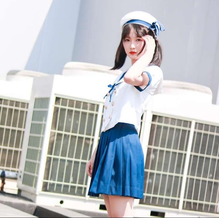 セーラー服 マリンセーラー制服セット 白と紺