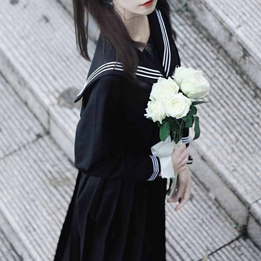 セーラー服 黒色マリンスタイル 制服セット