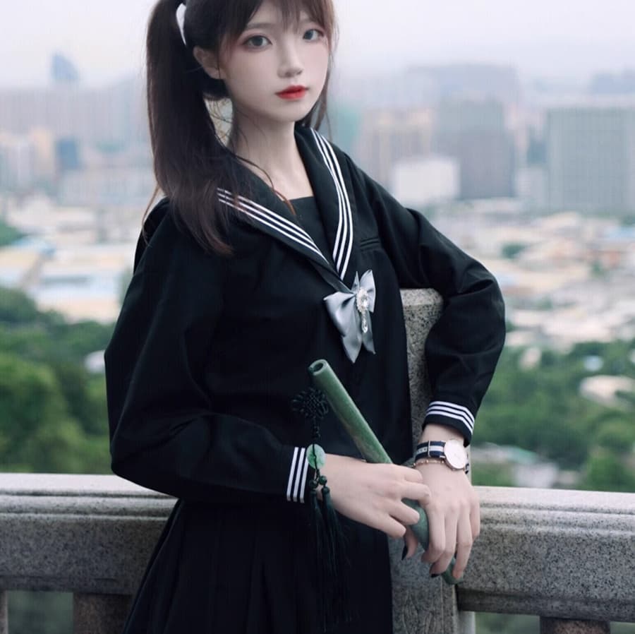 セーラー服 黒色マリンスタイル 制服セット