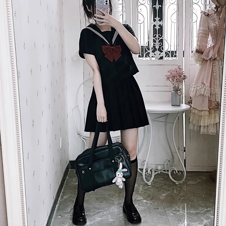 セーラー服 黒色マリンスタイル 制服セット