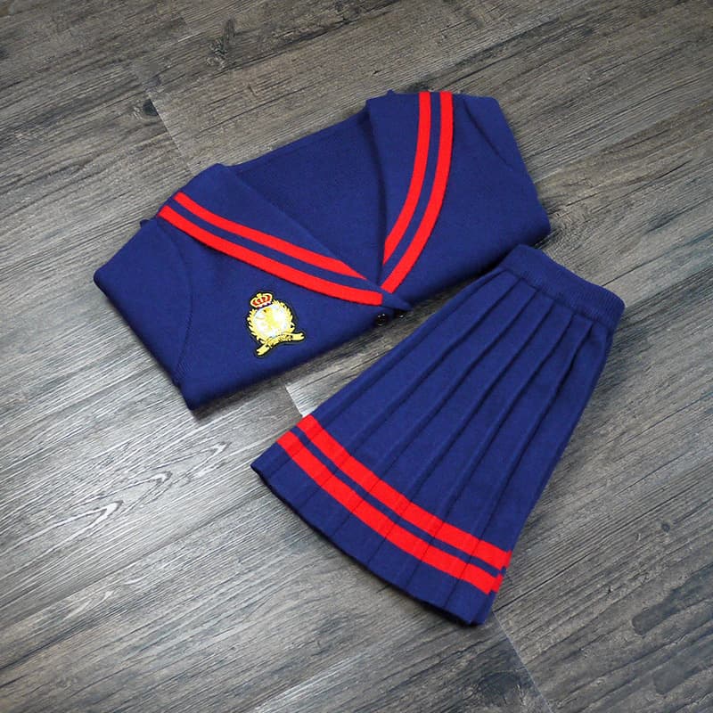 セーラー服 クラシックセーラー風 カーディガン&スカートセット