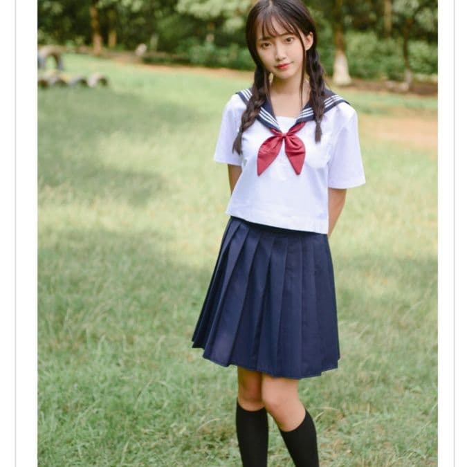 長袖本格派三本ラインセーラー服上下セット