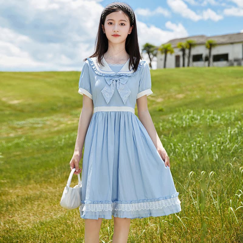 セーラー服 ふんわりセーラーカラーワンピース