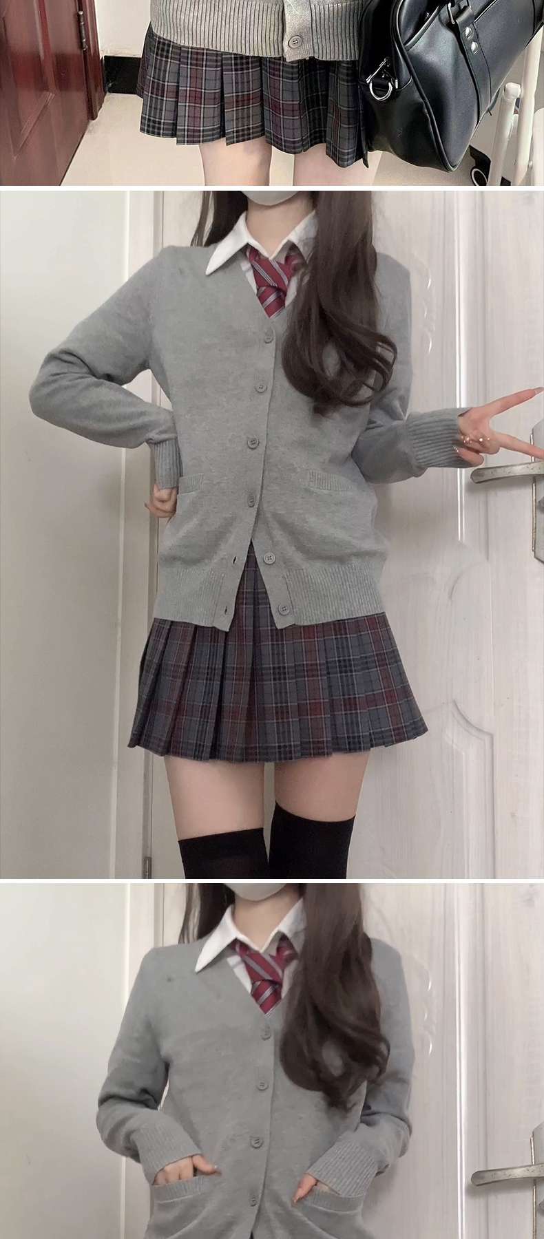 セーラー服 学生風カーディガン制服セット