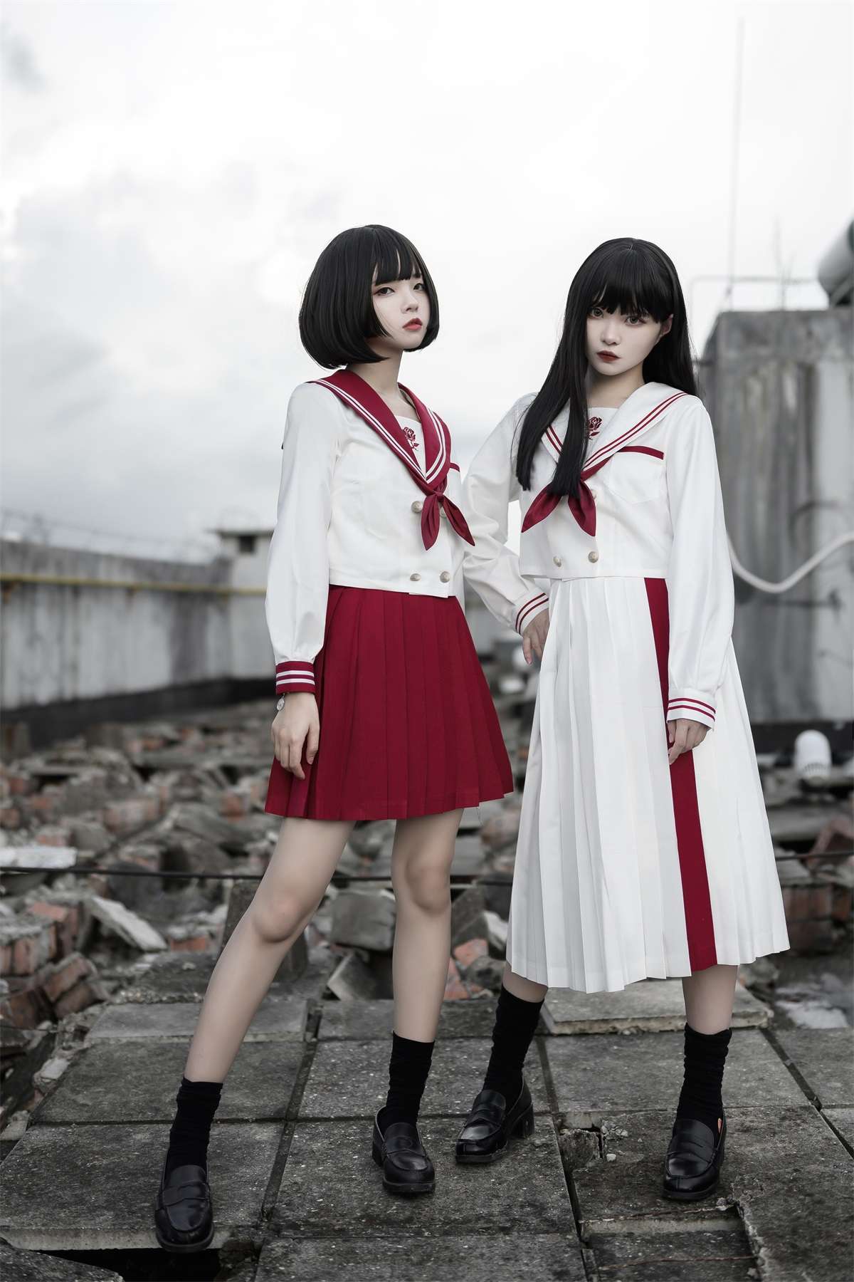 セーラー服 学園風ロングセーラーワンピース
