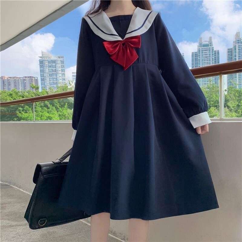 セーラー服 ガーリーセーラーカラーワンピース
