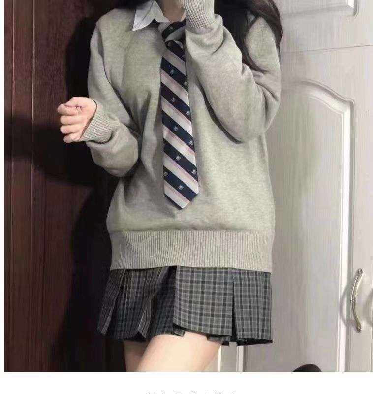 セーラー服 リボン付きセーラー風ニットセーター