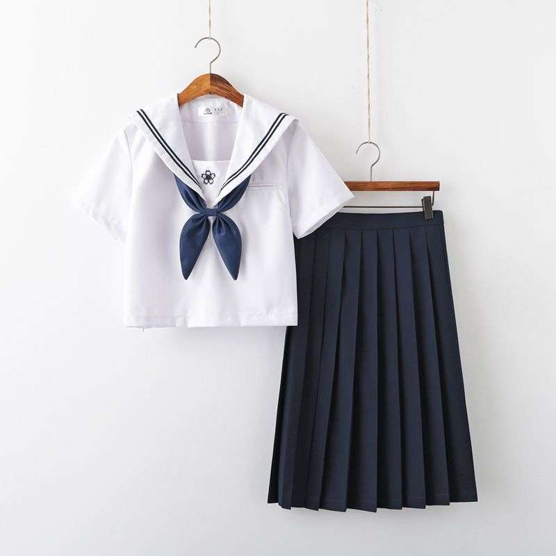 セーラー服 クラシック風 トップス 花柄刺繍入り