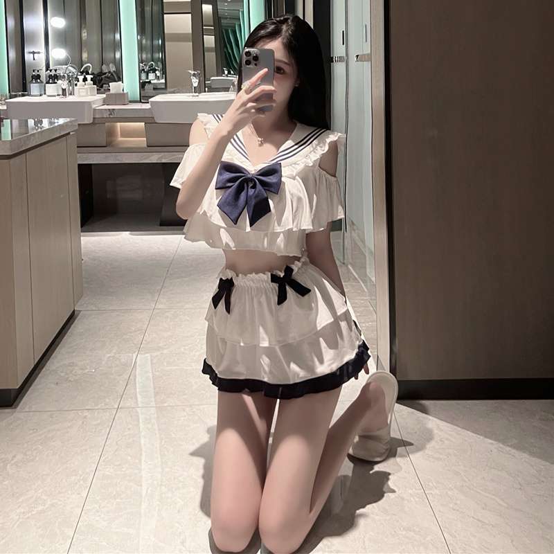 セーラー服 フリルセーラー風半袖ブラウス