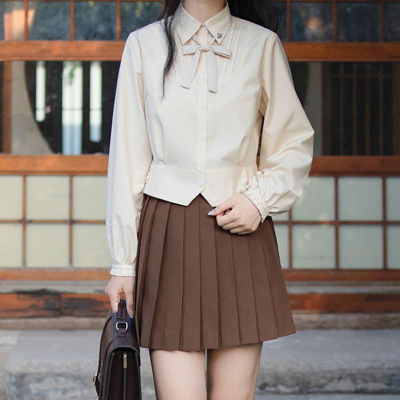 セーラー服 クラシックスタイル 長袖ブラウス リボン付き