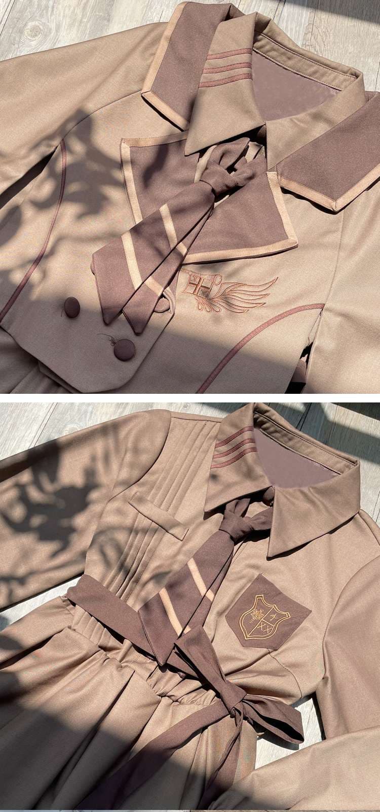 セーラー服 レトロ学院風ケープ付きワンピース