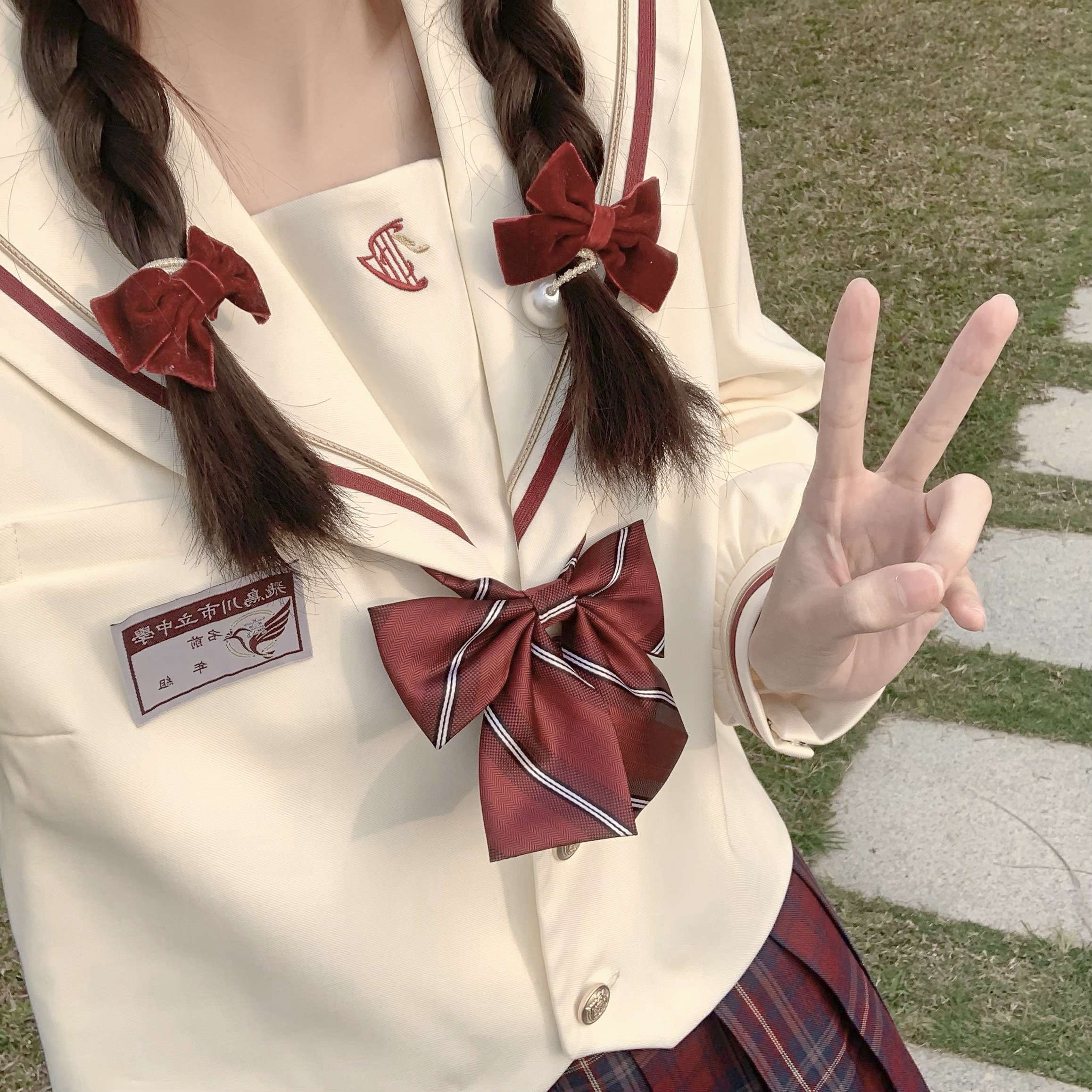 セーラー服 クリスマスカラーの学園風セーラーコーデセット