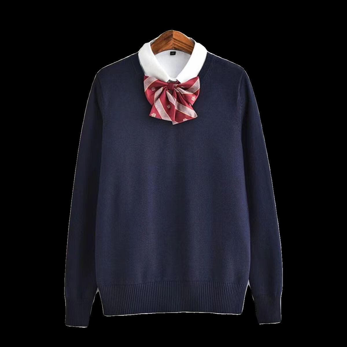 セーラー服 リボン付きセーラー風ニットセーター