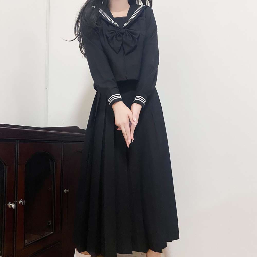 セーラー服 クラシックリボン 制服風ワンピース