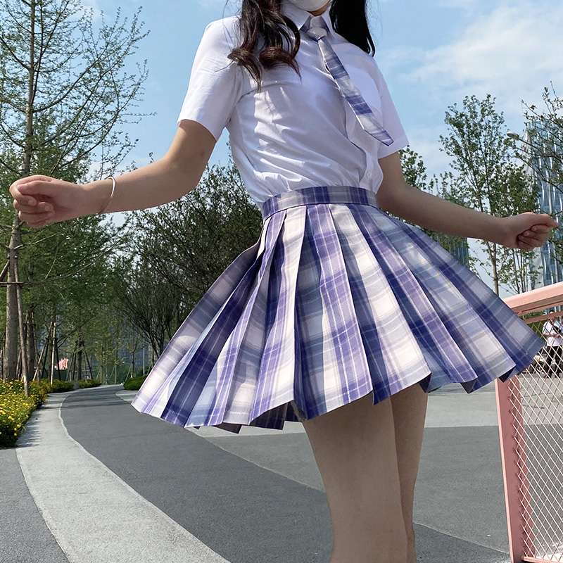 セーラー服 プレッピースタイル チェック柄プリーツスカート制服セット