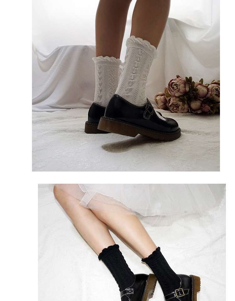 セーラー服 レース飾りフリルソックス