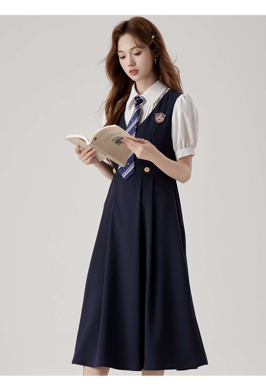 セーラー服 エレガント学院風ジャンパースカート制服コスプレセット