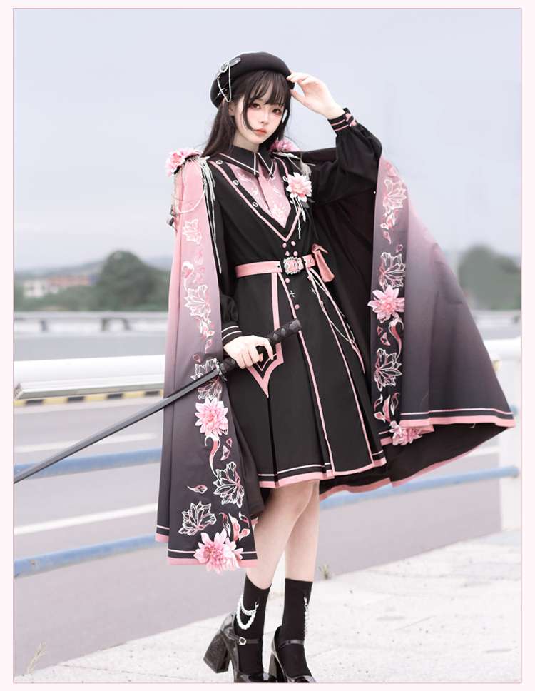 セーラー服 桜花軍服風ロリータワンピース