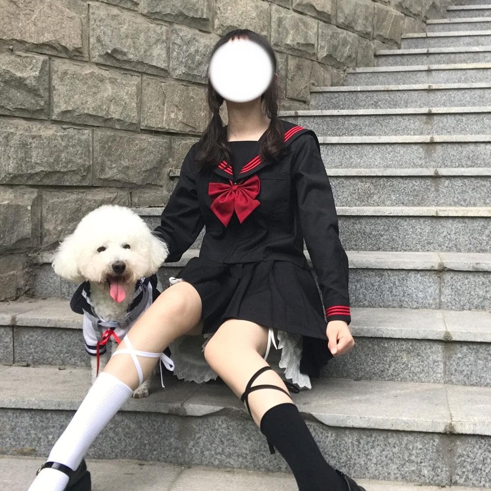 セーラー服 リボン付き伝統デザイン
