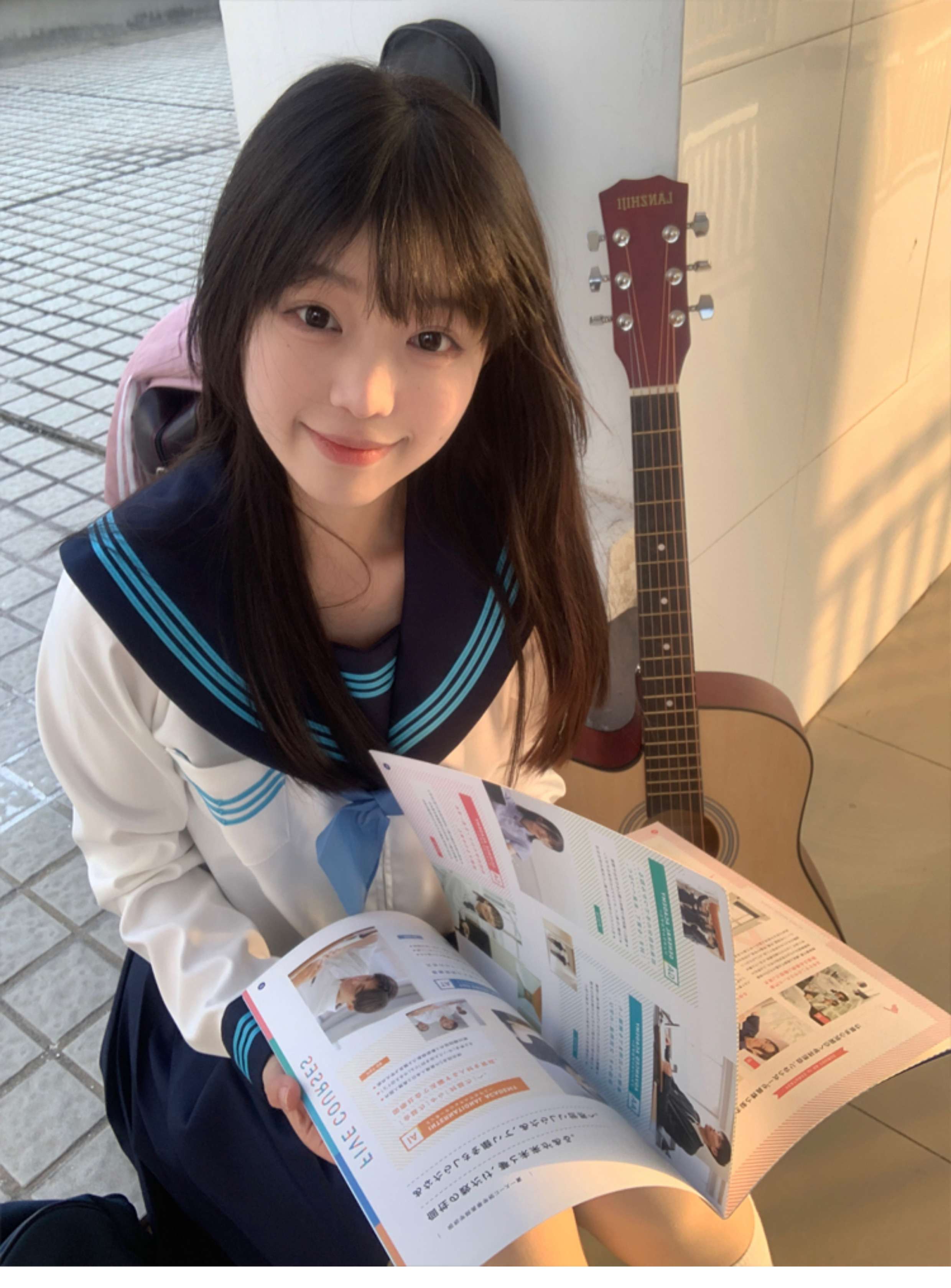 セーラー服 清楚な白襟 学生服上下セット