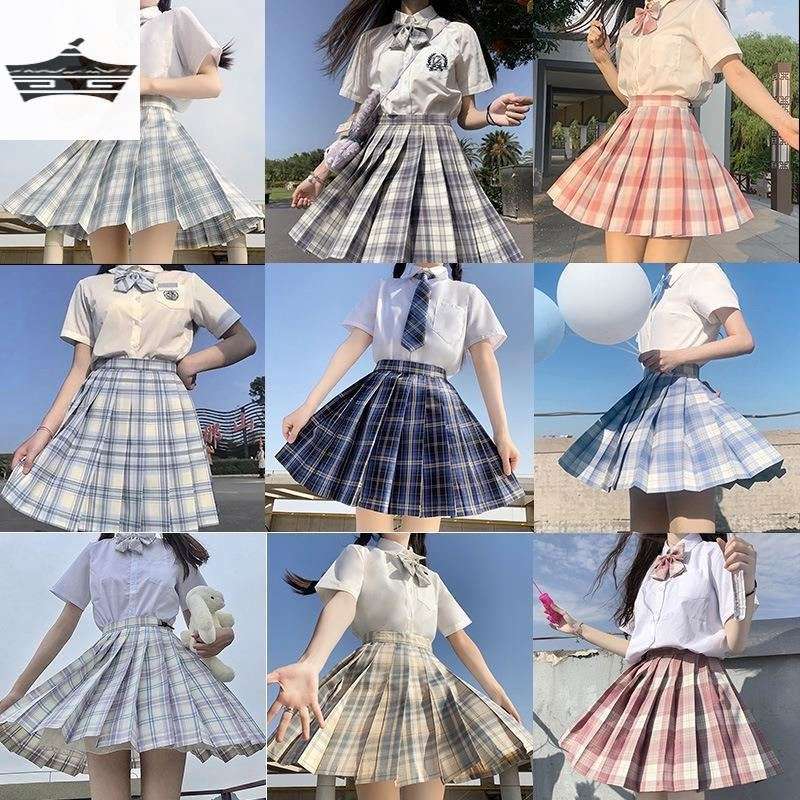 セーラー服 プレッピースタイル チェック柄プリーツスカート制服セット