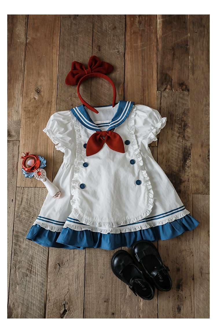 セーラー服 キュートな女の子用セーラー風ワンピース