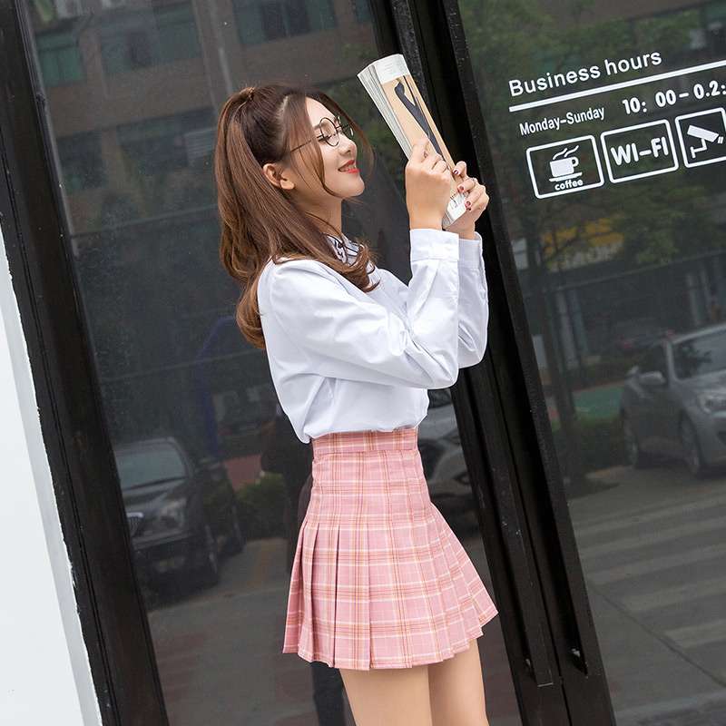 セーラー服 チェック柄プリーツスカート