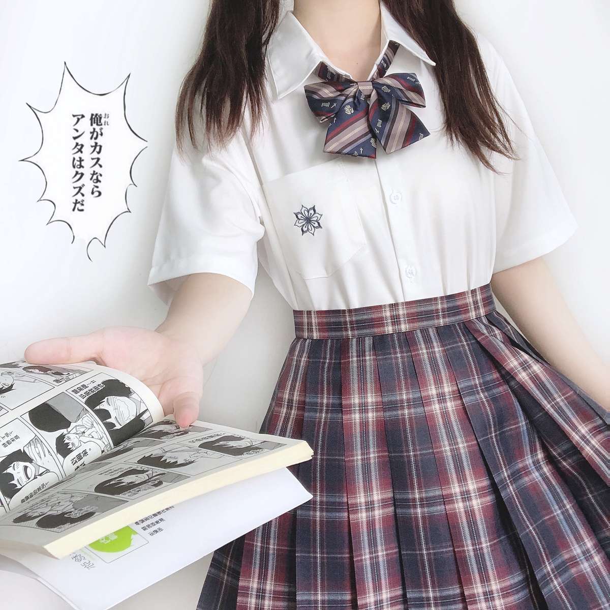 セーラー服 プレッピースタイル チェック柄セーラー制服セット