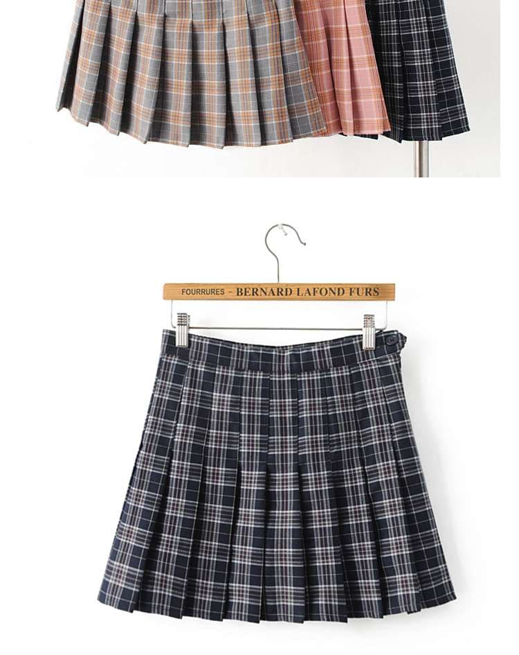 セーラー服 チェック柄プリーツスカート