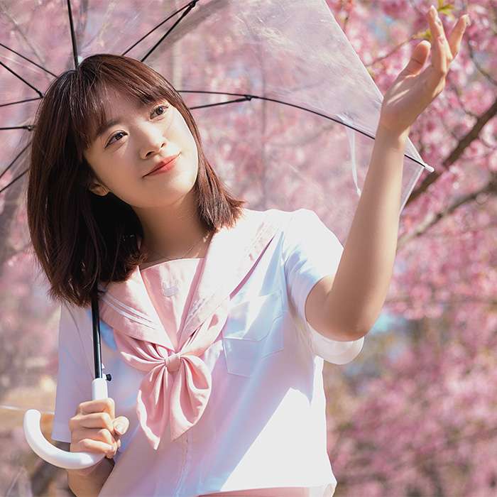 セーラー服 桜舞うセーラーカラー 春色ブラウス