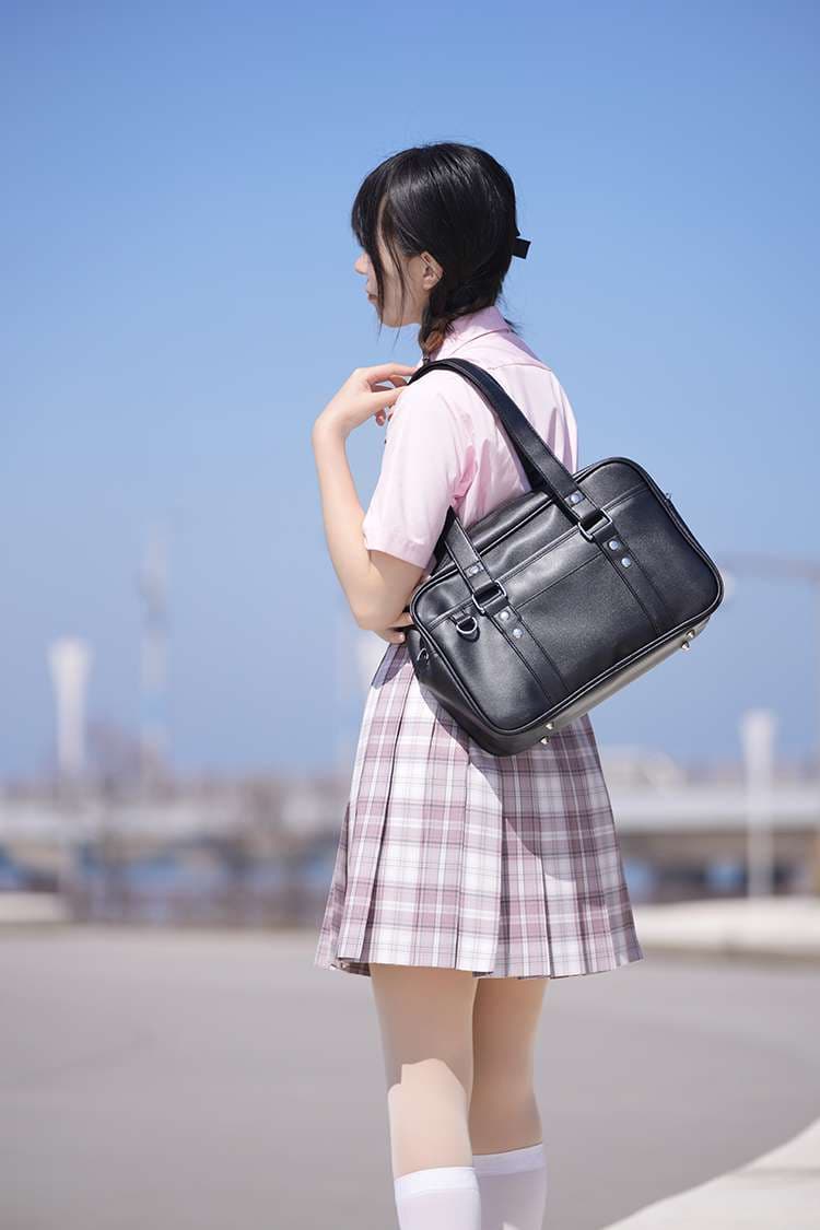 セーラー服 学生風ショルダーバッグ クラシック風レザー調