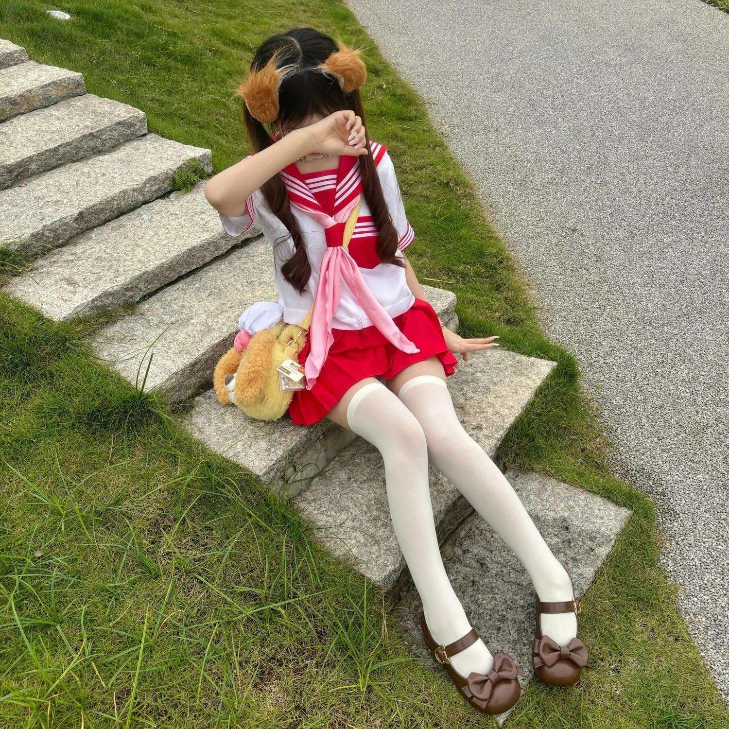 セーラー服 少女風 コスプレ衣装セット