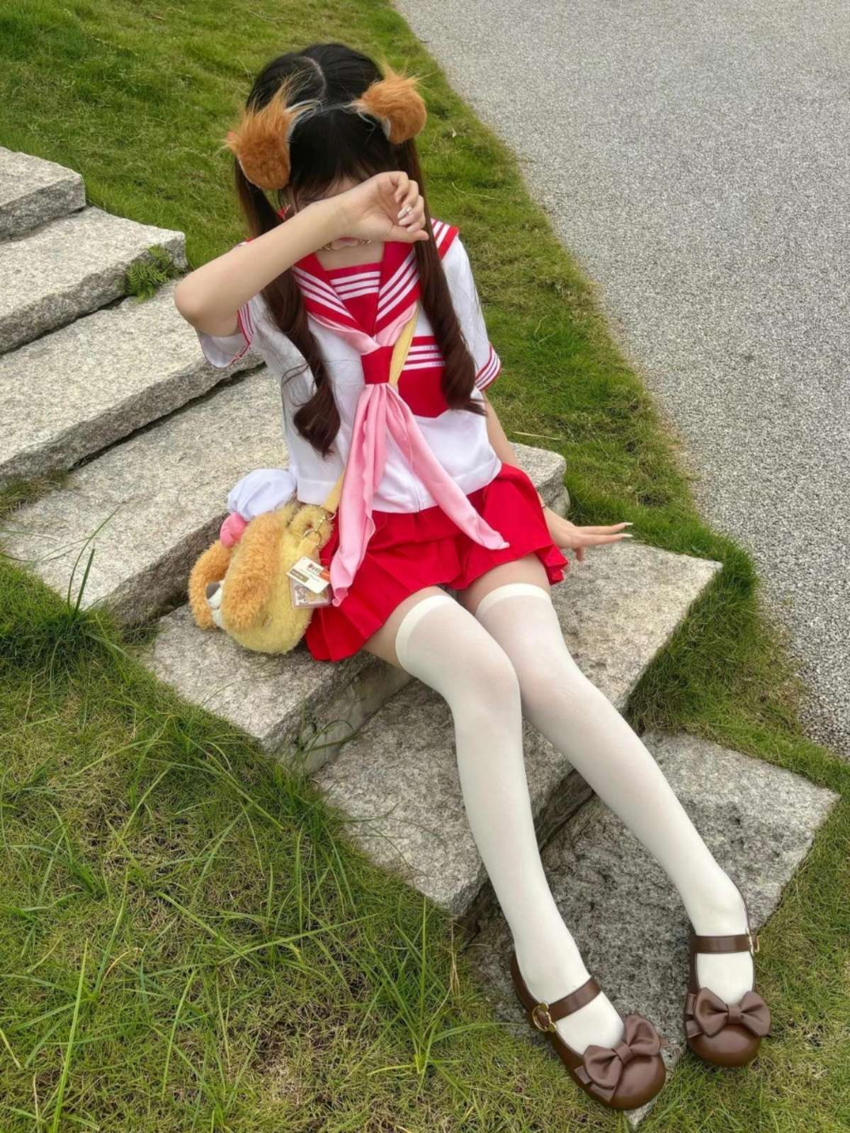セーラー服 少女風 コスプレ衣装セット