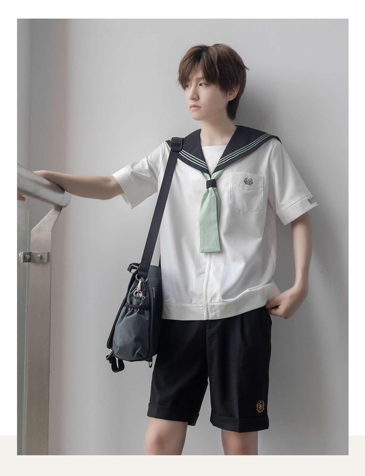 セーラー服 学生風メンズ 上下セット