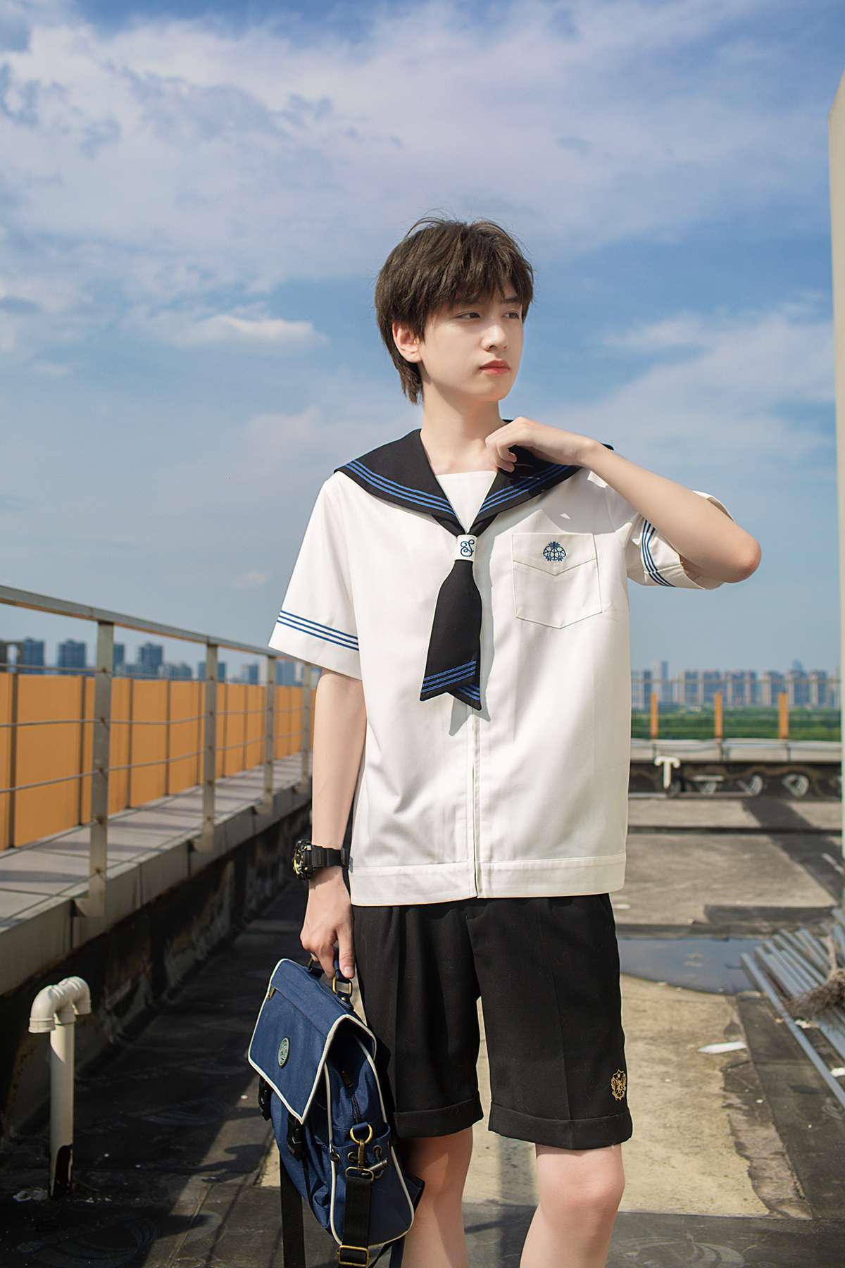 セーラー服 学生風メンズ 上下セット