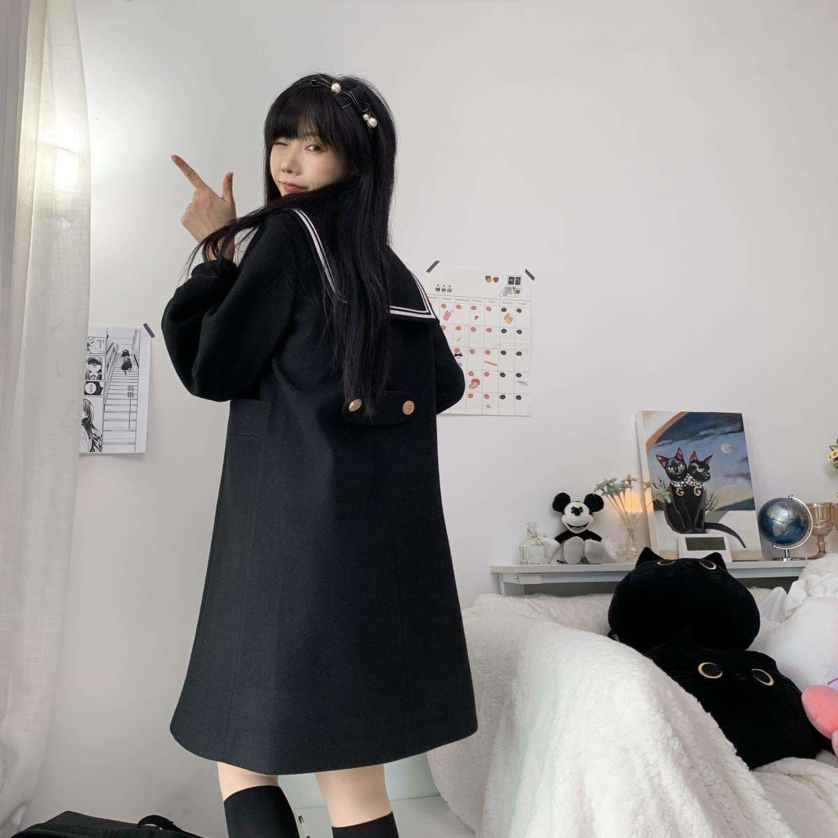 セーラー服 冬季長袖 ワンピース