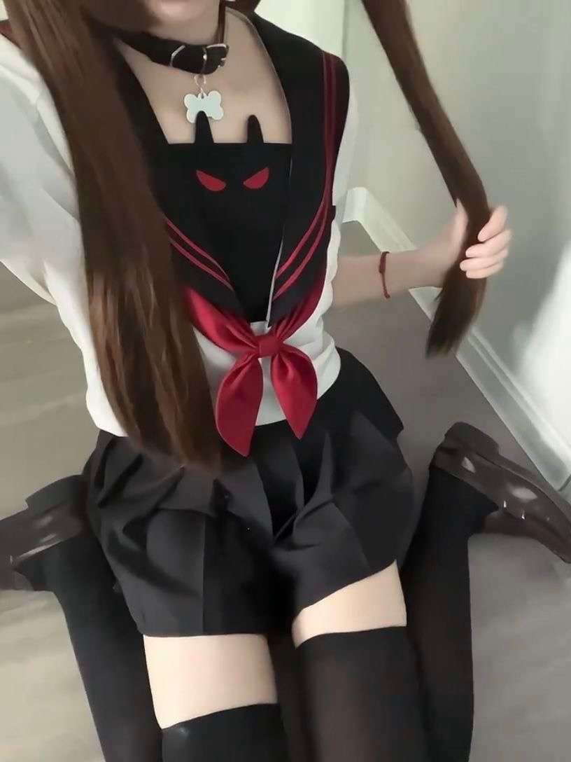 セーラー服 ゴシックテイスト セーラー風制服コスプレセット